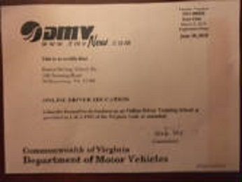 DMV Certificate